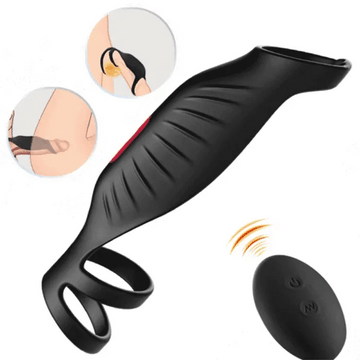 Eros Double Vibrating Cock Sleeve | Head & Glans Lock | Scrotum Sling | Extra Girth