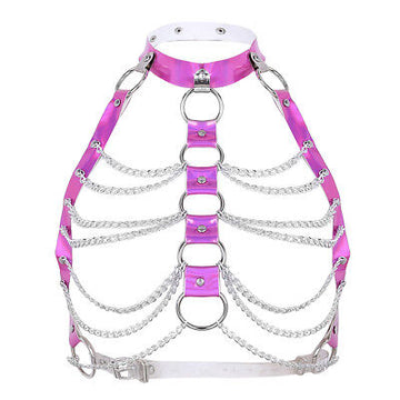 Inspire Fetish Metal Chain Bra | Adjustable Harness