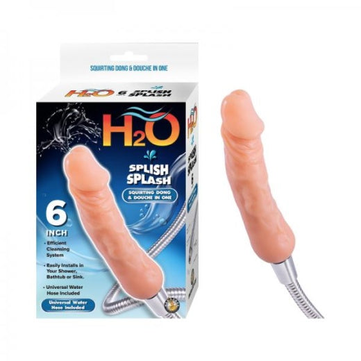 H2o Splish Splash 6 In. Dildo Douche Beige | Shower shot