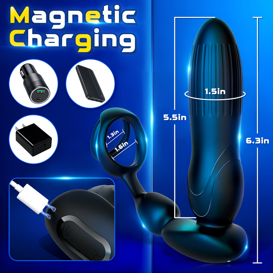 3 in 1 Anal Expanding Inflable Thrusting Prostate Massager | Dual Motor | App Control