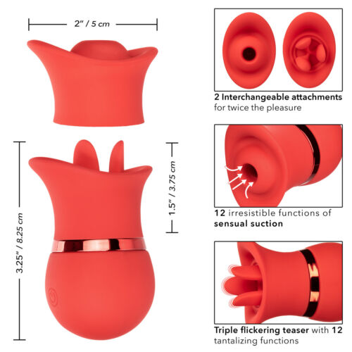 Calex French Kiss | Suck & Play Tongue Vibrator | Interchangeable |12 …
