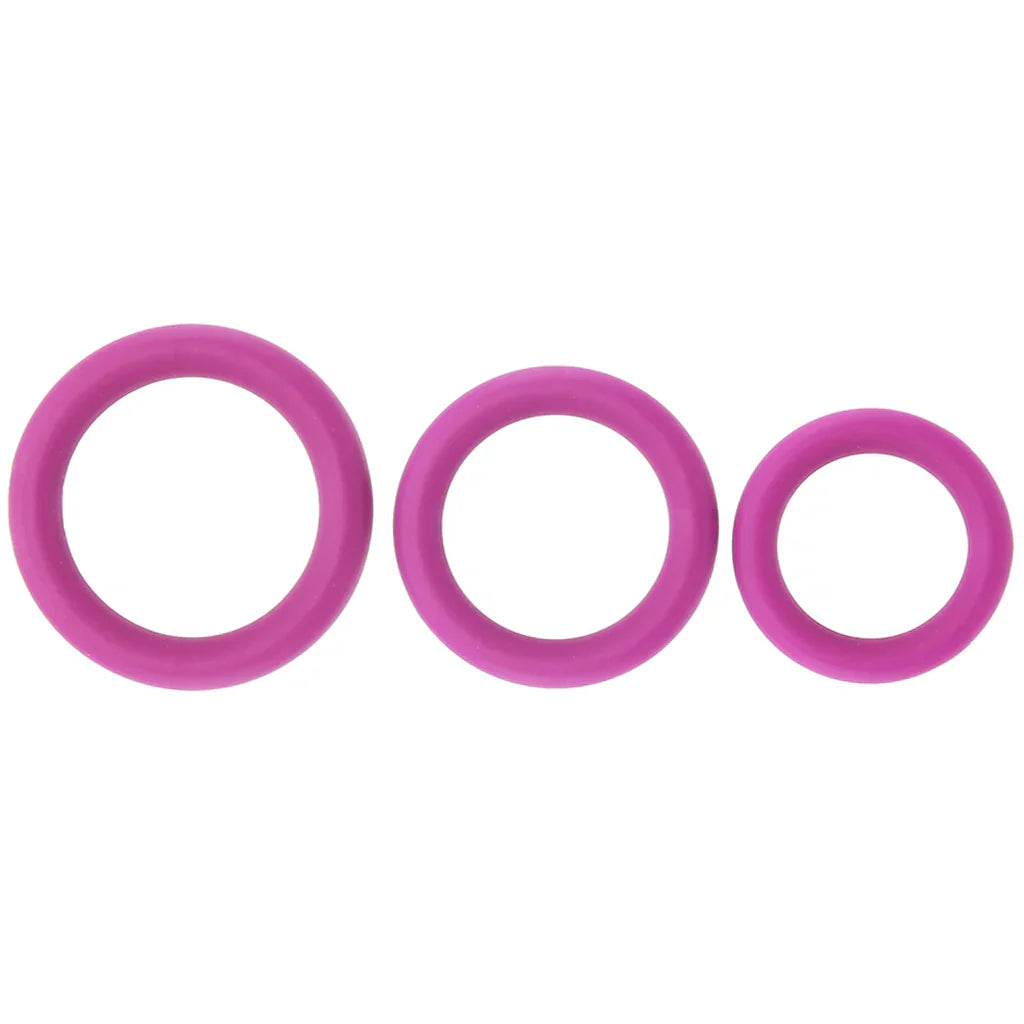 Ram Silicone Cock Ring Set | 3-Pack Enhancer Combo | Purple | Stretchy