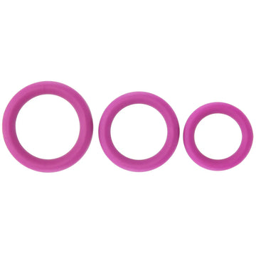 Ram Silicone Cock Ring Set | 3-Pack Enhancer Combo | Purple | Stretchy