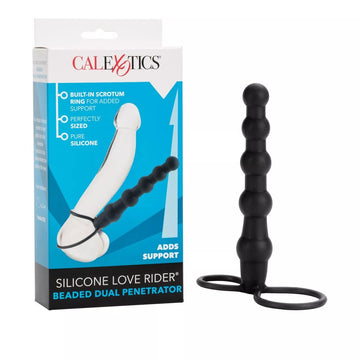 CalExotic | Silicone Love Rider  Beaded Dual Penetrator | Cock Ring