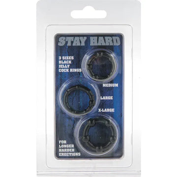 Stay hard | 3-Pack Jelly Cock Ring Set| Stretchy