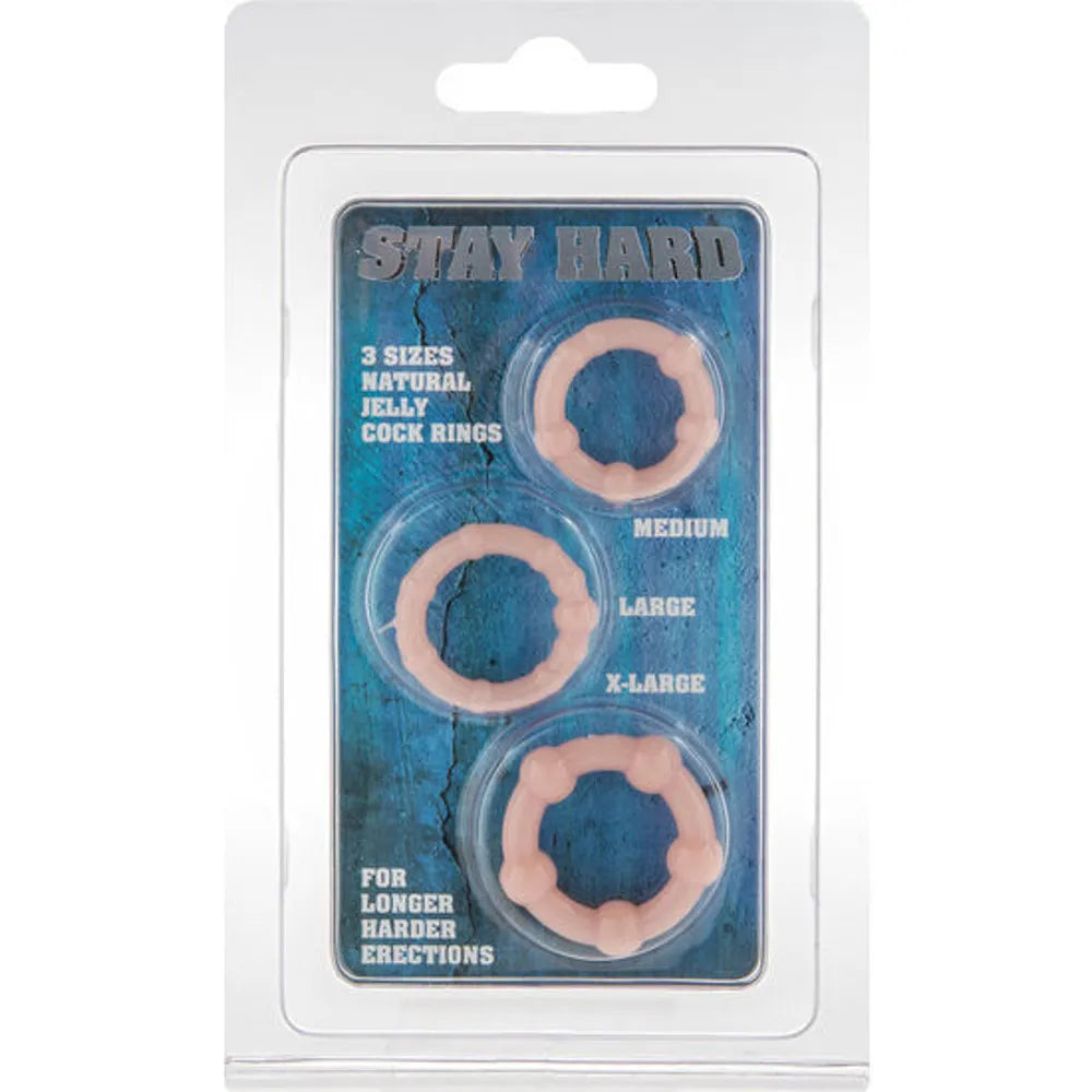 Stay hard | 3-Pack Jelly Cock Ring Set| Stretchy