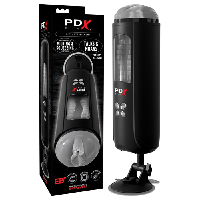 PDX Elite Transparent Masturbator 2 In 1 | Automatic Gyratory | Milkin…