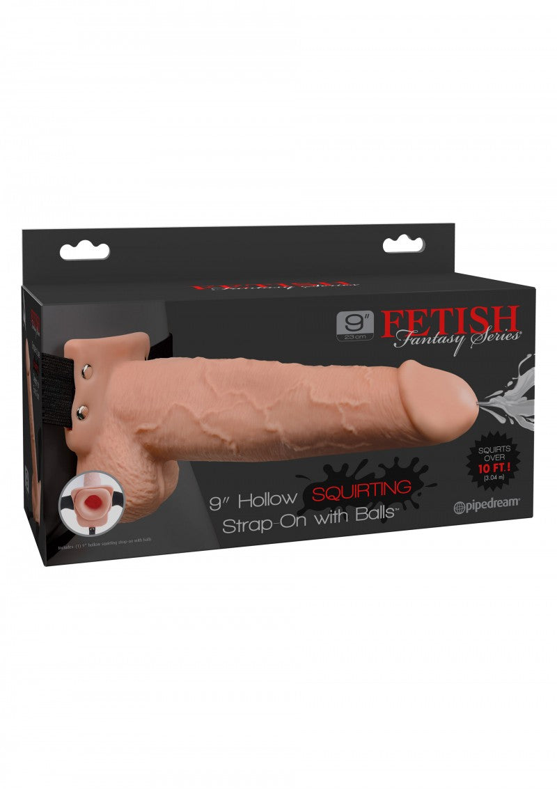 Fetish Fantasy | 9" Hollow Squirting Strap On | Nude