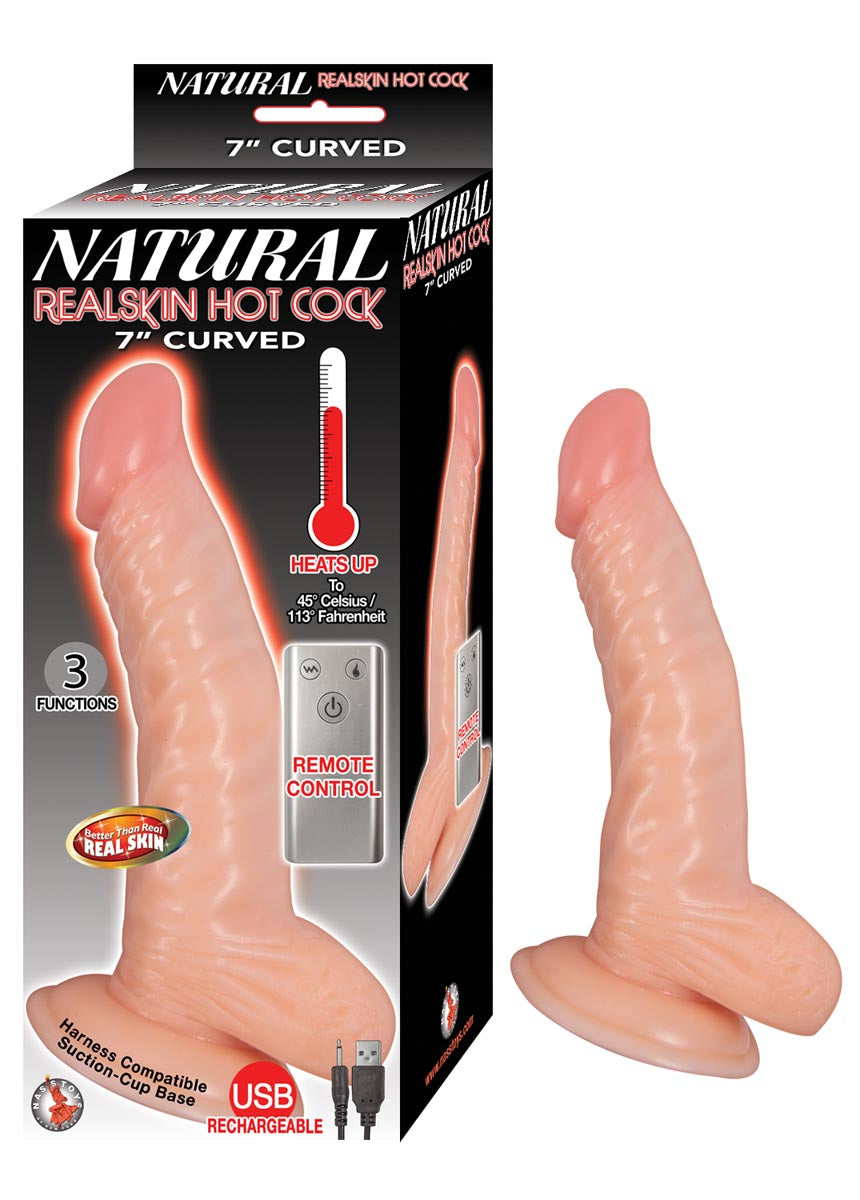 Natural Real Skin White Hot Cock  7″ | Rechargeable | Pre-heat | Remote control