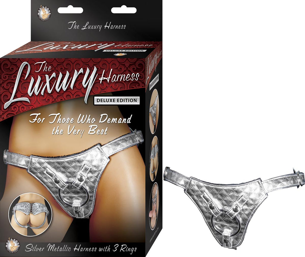 The Luxury Harness Deluxe | Faux Fur | 3 Rings | Universal | Silver