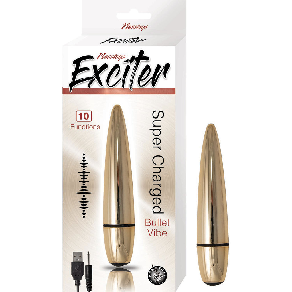 Exciter Golden Bullet | 10 Functions Vibrator | Super Charged | Ultra Quiet | USB
