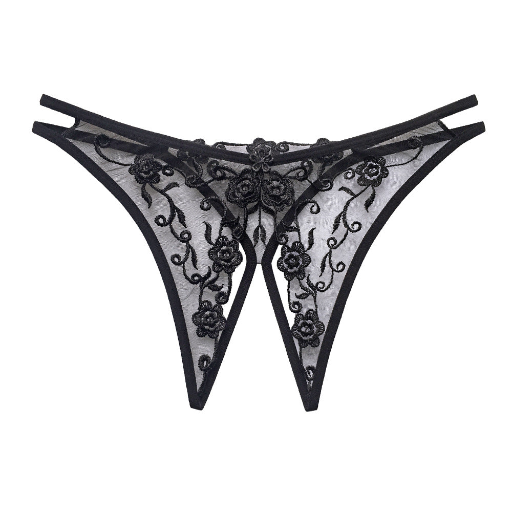 Petite Thong | Crotchless | Embroidery | OS