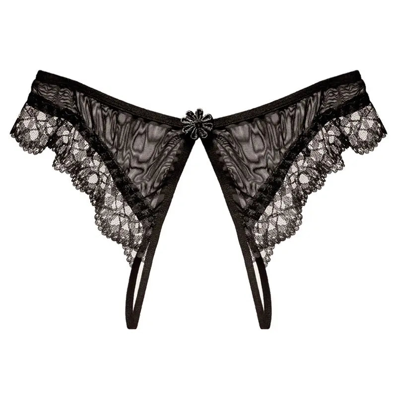 Clarisa Petite Thong | Crotchless | Embroidery | OS