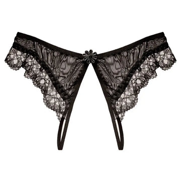 Clarisa Petite Thong | Crotchless | Embroidery | OS