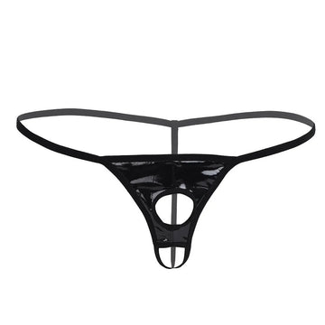 Come Closer Patent | Metallic Black | Penis T | Open Back | One Size