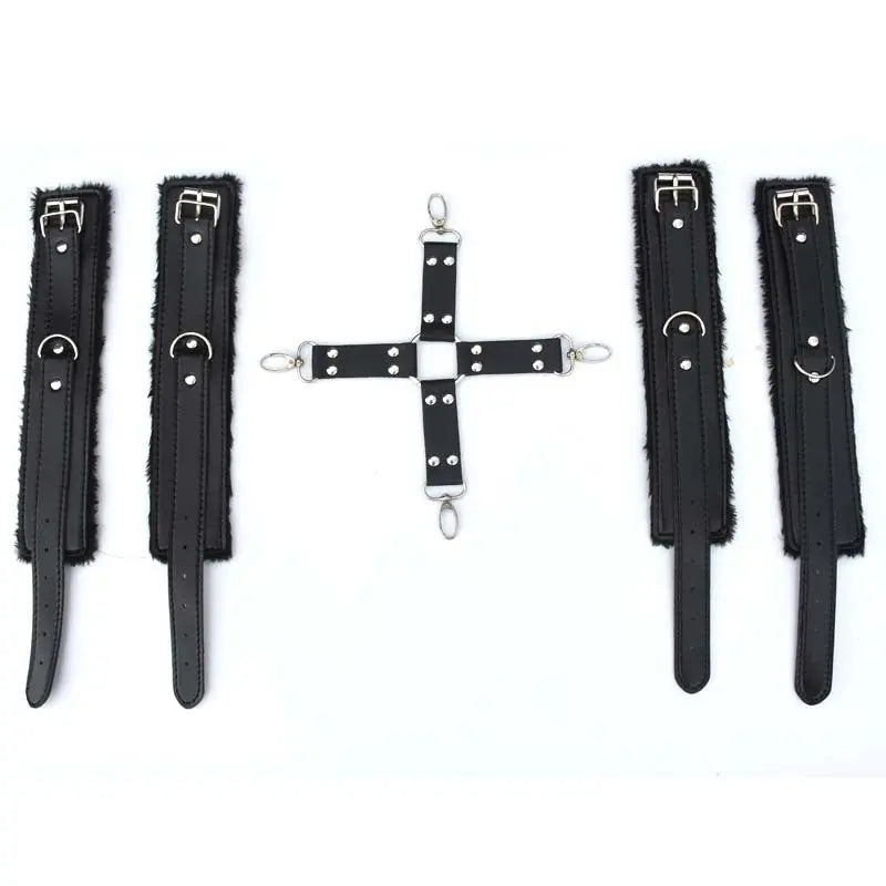 Come Closer Wrist & Ankle cuffs Kit | Black | Padded | Sex Slave