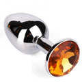 Silver Diamond Butt Plug | Medium| Orange