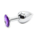 Silver Butt Plug Purple Small My Sex Shop