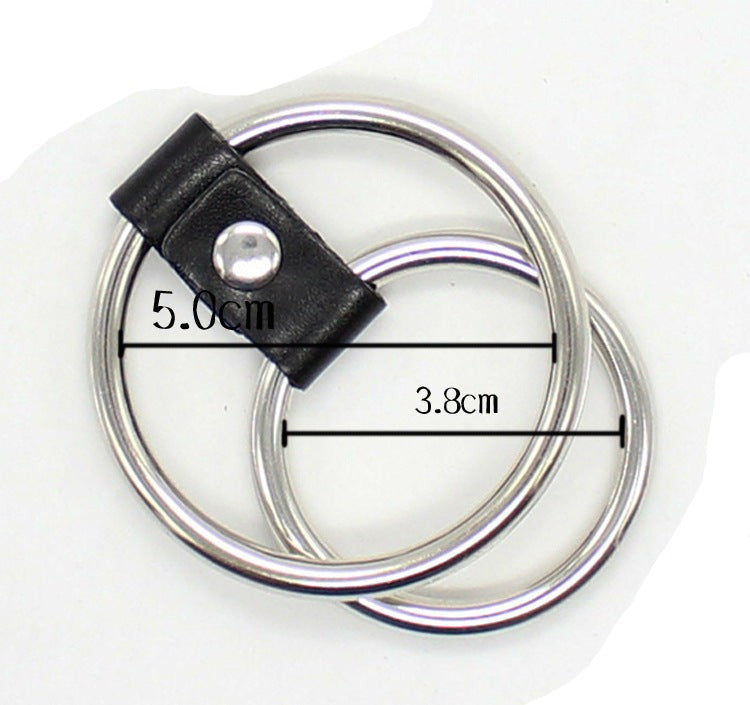 Come Closer Cock Ring | 2 Rings | Chrome | Vegan Leather