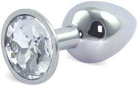 Silver Butt Plug Diamond | Large | Silver