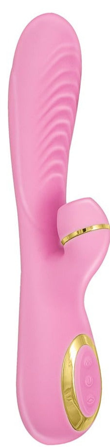 Vibes of New York | Ribbed Suction Massager Vibe | Pink