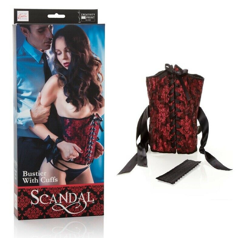 Scandal Luxurious corset With Cuffs, Fully adjustable lace-up design |