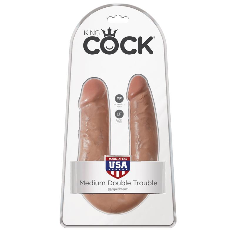 KING COCK | U-SHAPED | MEDIUM DOUBLE TROUBLE | TAN