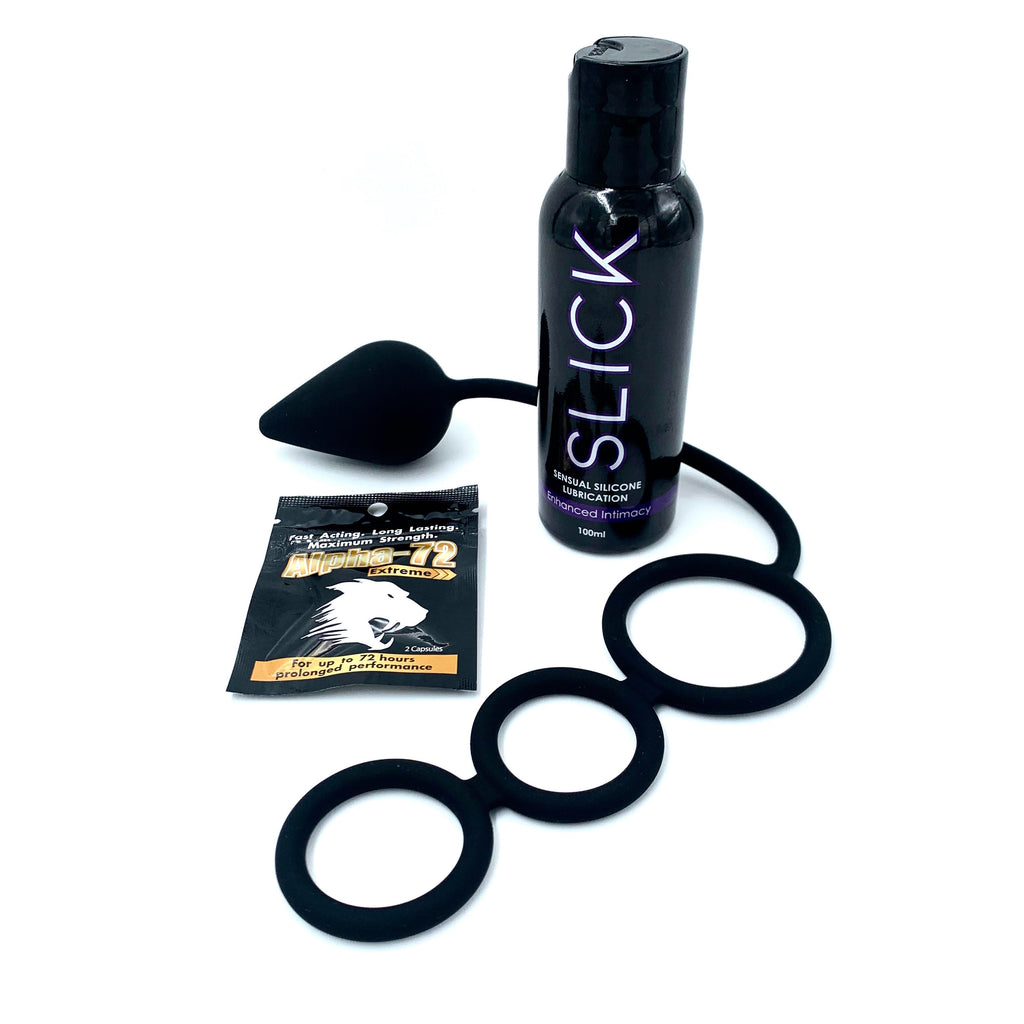 Come Closer slick Kit | tripple Cock Ring | Anal Stimulator Plug | Sex…